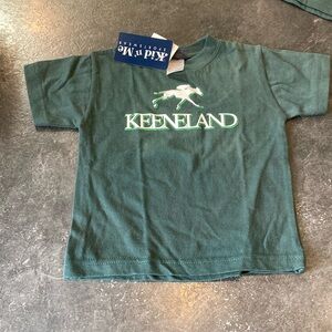 Kids Keeneland horse racing Green Short sleeve T-Shirt - NWT
